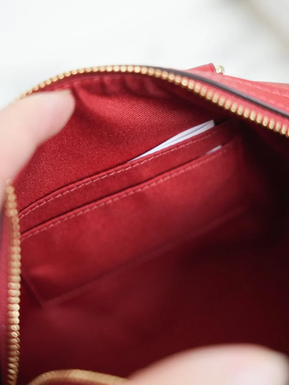 Coach CEY63 Mini Rowan Crossbody Bag In Signature Canvas Gold/Crimson NWT